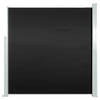 The Living Store Zijscherm 140x300cm - UV-bestendig polyester - Automatisch oprolbaar - Zwart