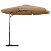 The Living Store Parasol 300x250 cm - UV-beschermend polyester - Stabiele constructie - Taupe