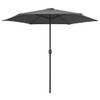 The Living Store Parasol - Antraciet - 270 x 246 cm - UV-beschermend polyester