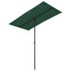 The Living Store Tuinparasol - Groen - 180 x 110 x 208 cm - UV-beschermend polyester - Stabiele stalen paal