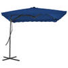 The Living Store Elegantie Parasol - Blauw - 250x250x230 cm - UV-beschermend polyester