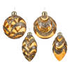 Decoris - Mix glas d8 cm amber a4 kerst