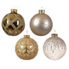 Decoris - Kerstbal glas d8 cm parel/goud ass kerst