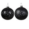 Decoris - Kerstbal glas d8 cm zwart a2 III kerst