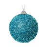 Decoris - Kerstbal foam d8 cm suiker blauw kerst