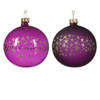 Decoris - Kerstbal glas d8 cm violet a2 kerst