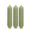 Hortus - Palermo kaarsen set 3 stuks dia. 3.5 x H 17 cm groen