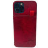 HEM Luxe Lederen Back Cover - Geschikt voor iPhone 14 / iPhone 15 - Rood - Telefoonhoesje / Achterkant voor 3 pasjes