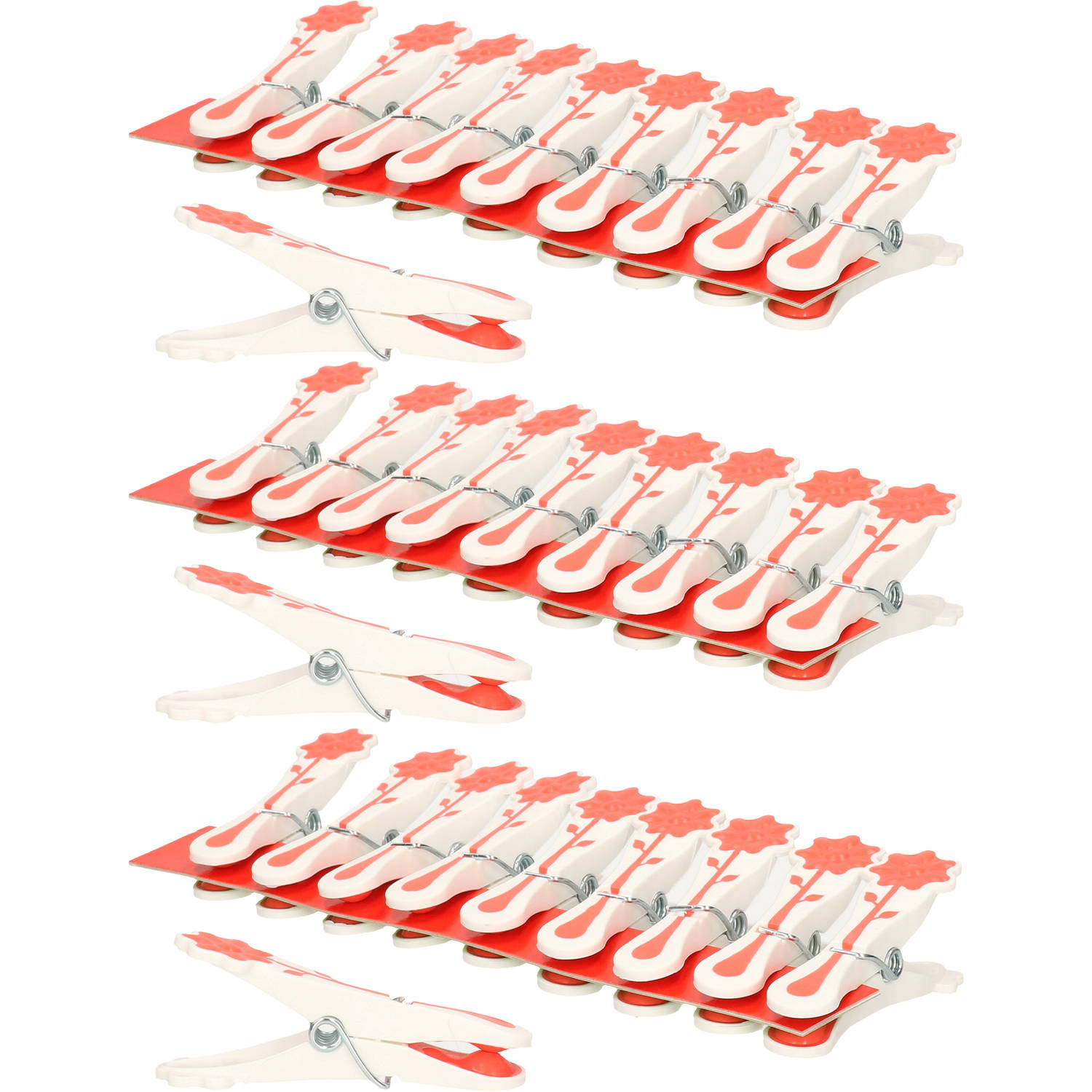 Concorde wasknijpers - 30x - rood - kunststof - 8 cm - Knijpers