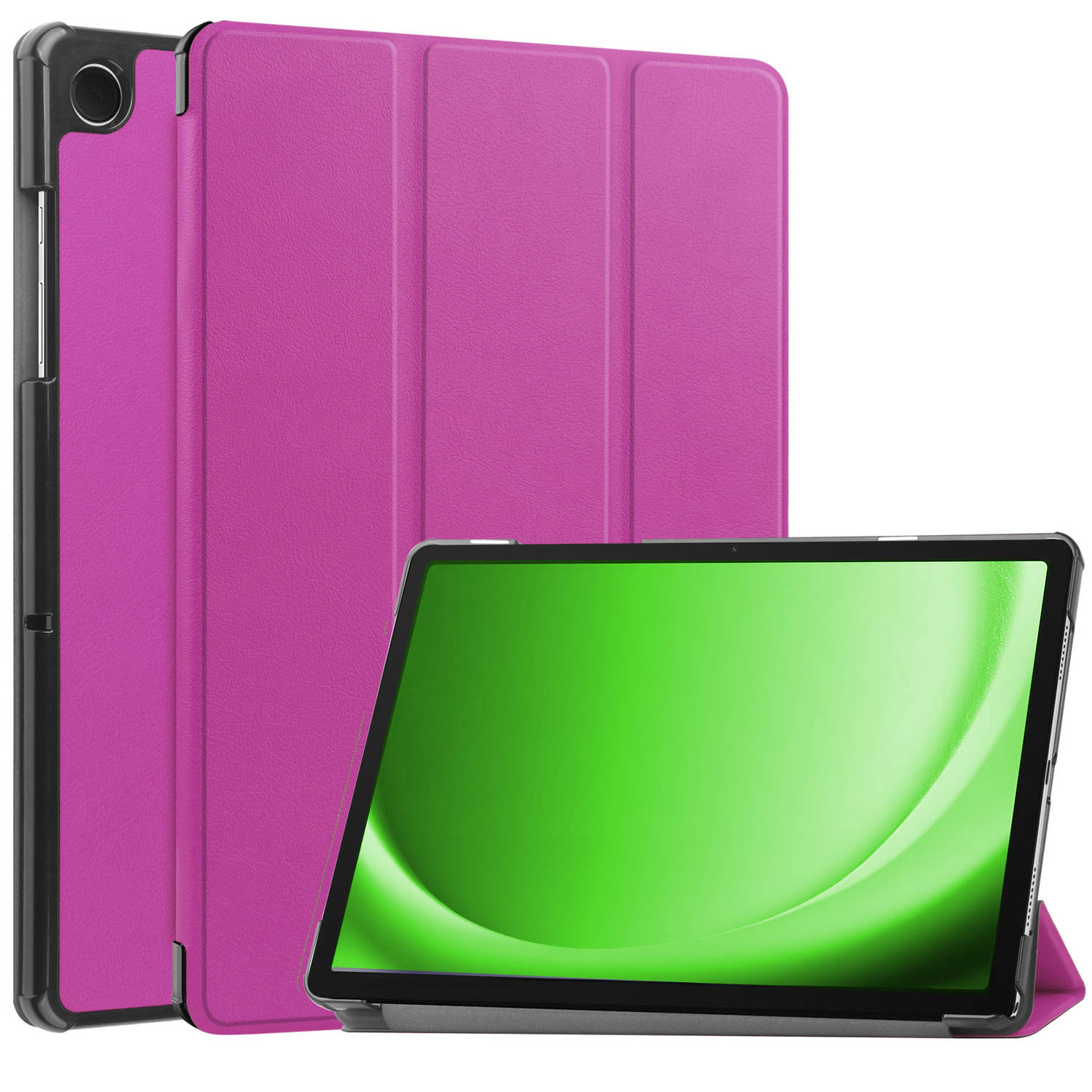 Basey Samsung Galaxy Tab A9 Plus Hoesje Kunstleer Hoes Case Cover -Paars