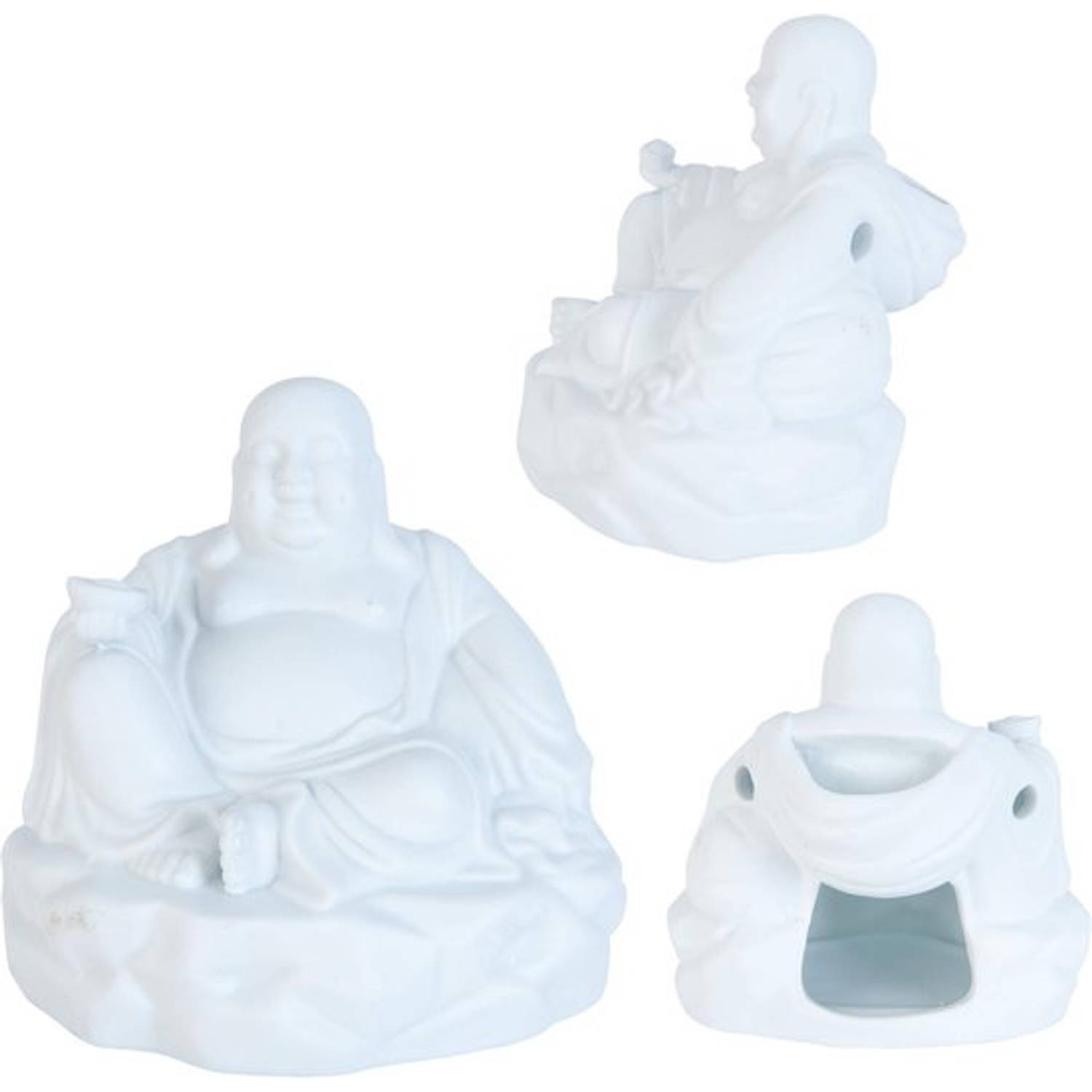 Geurbrander Aroma Brander Happy Boeddha Keramiek 12 x 11 x 12 cm