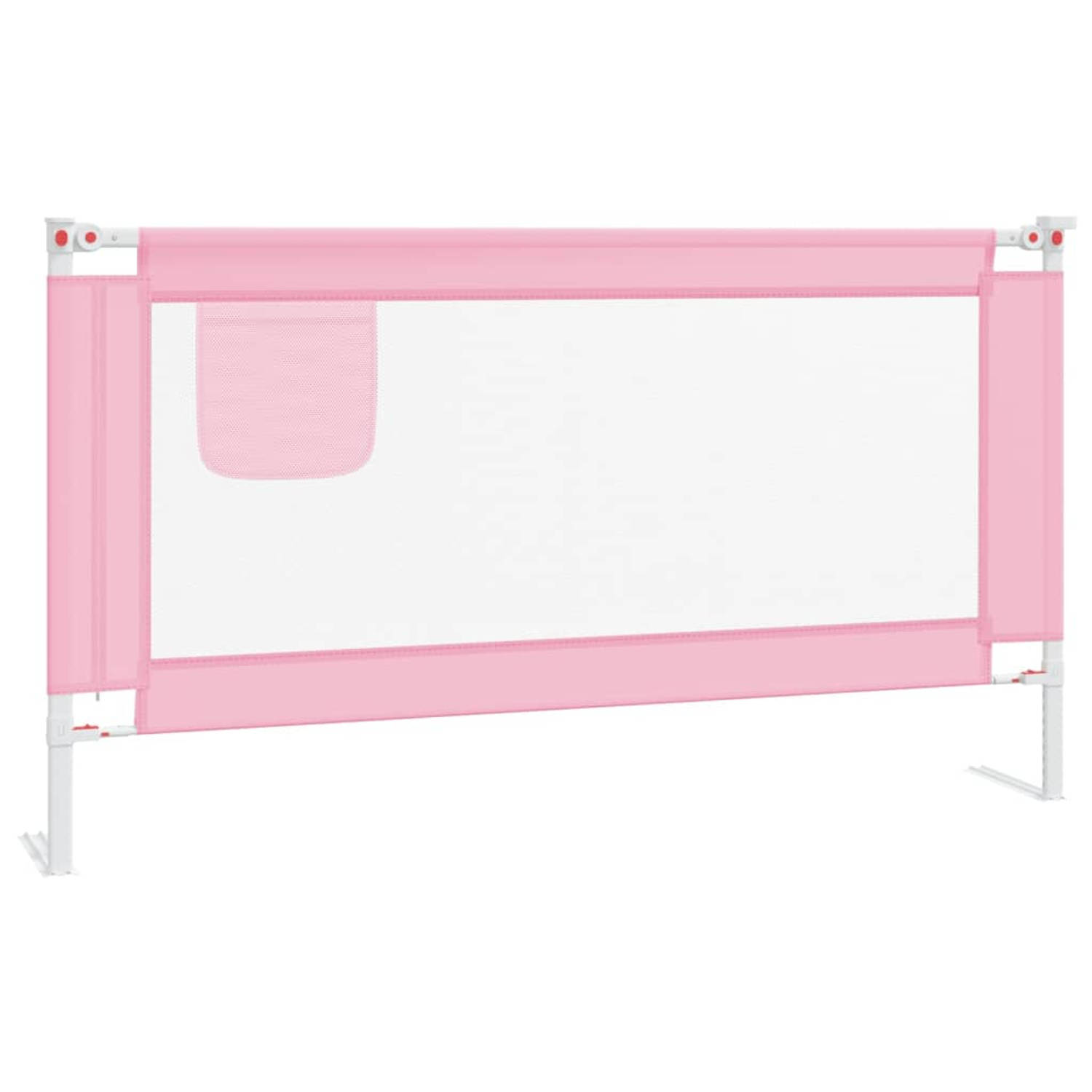 The Living Store Bedhekje peuter 150x25 cm stof roze - Bedhekje