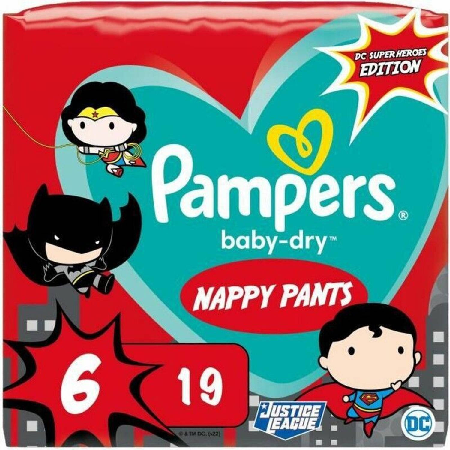 Pampers Broek Baby Dry Gr.6 Extra Large, 15+ kg, Superheroes Limited Edition, 19 St