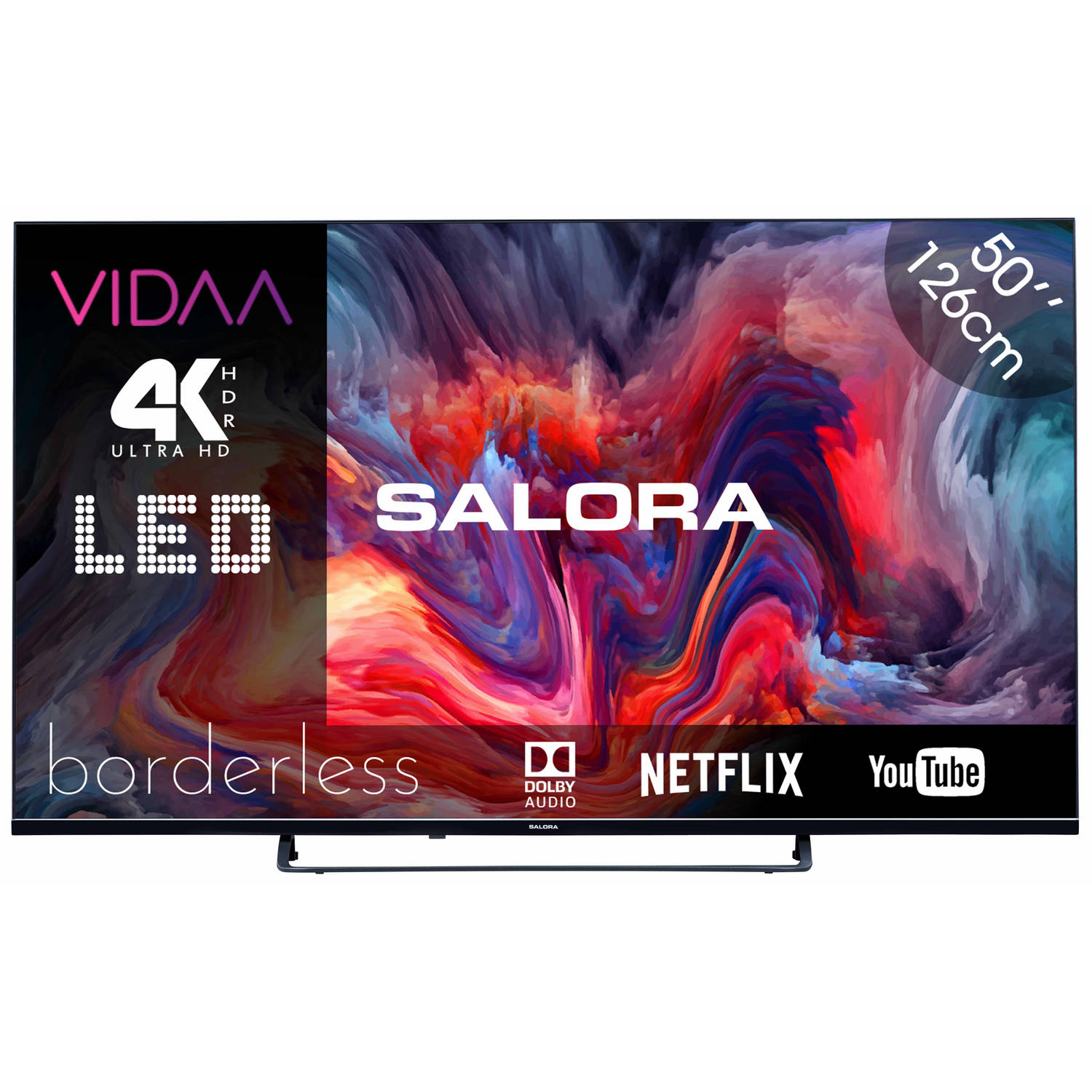 50” (126CM) UHD VIDAA smart tv met , DVB-S2/T2/C, WIFI en Bluetooth