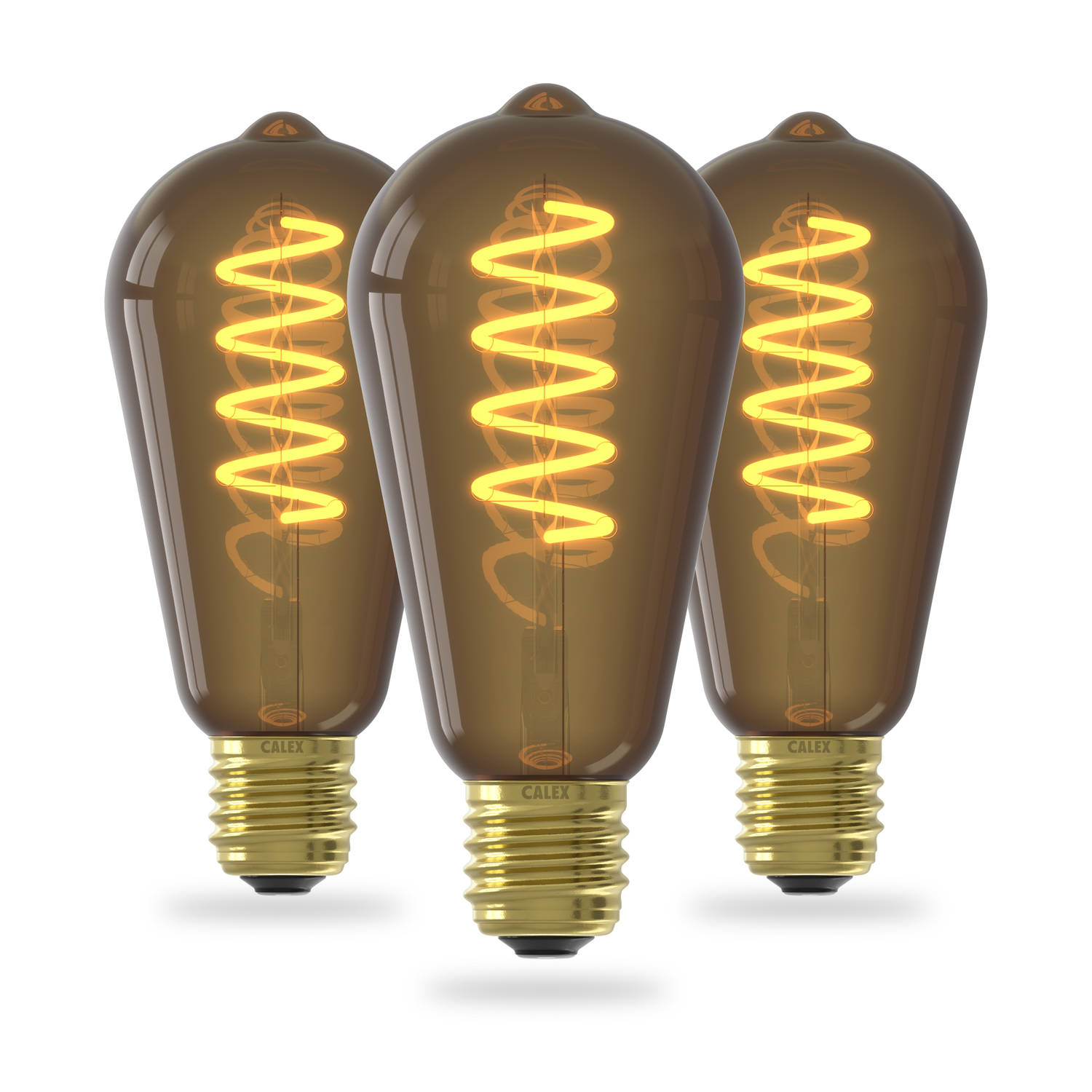 Calex Slimme Lamp - Wifi LED lamp - 3 stuks - ST64 - E27 - Smart Lichtbron Natural - Dimbaar - Warm Wit licht - 4W