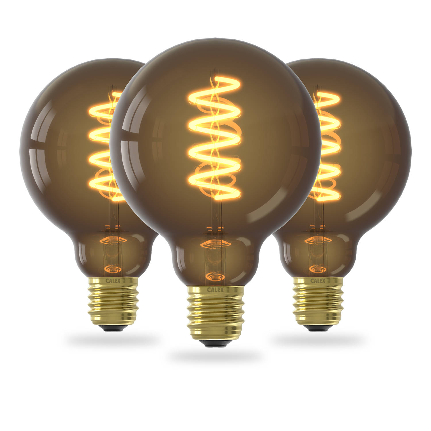 Calex Slimme Lamp - Wifi LED lamp - 3 stuks - Globe 9,5cm - E27 - Smart Lichtbron Natural - Dimbaar - Warm Wit licht - 4W