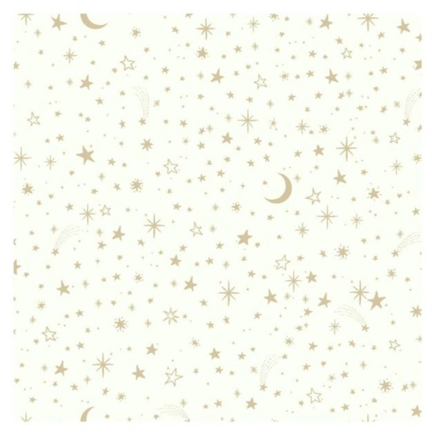 RoomMates zelfklevend behang Twinkle stars 52 x 500 cm wit-goud