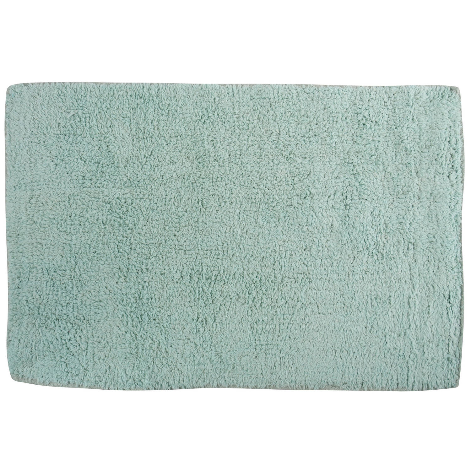 MSV Badkamerkleedje/badmat - voor op de vloer - mintgroen - 45 x 70 cm - polyester/katoen