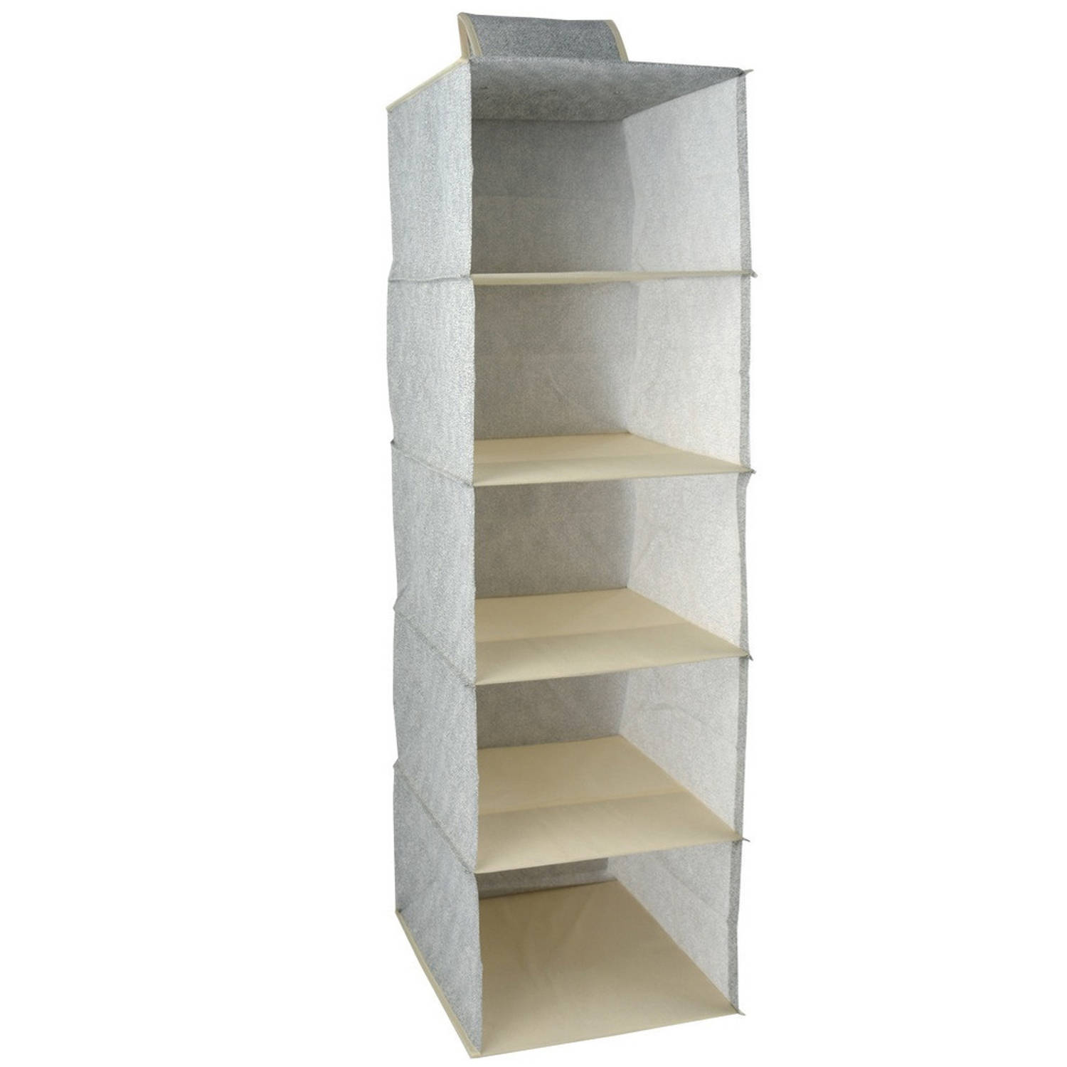 MSV kast organizer - hangend - 5 vakken - 28 x 28 x 95 cm - grijs