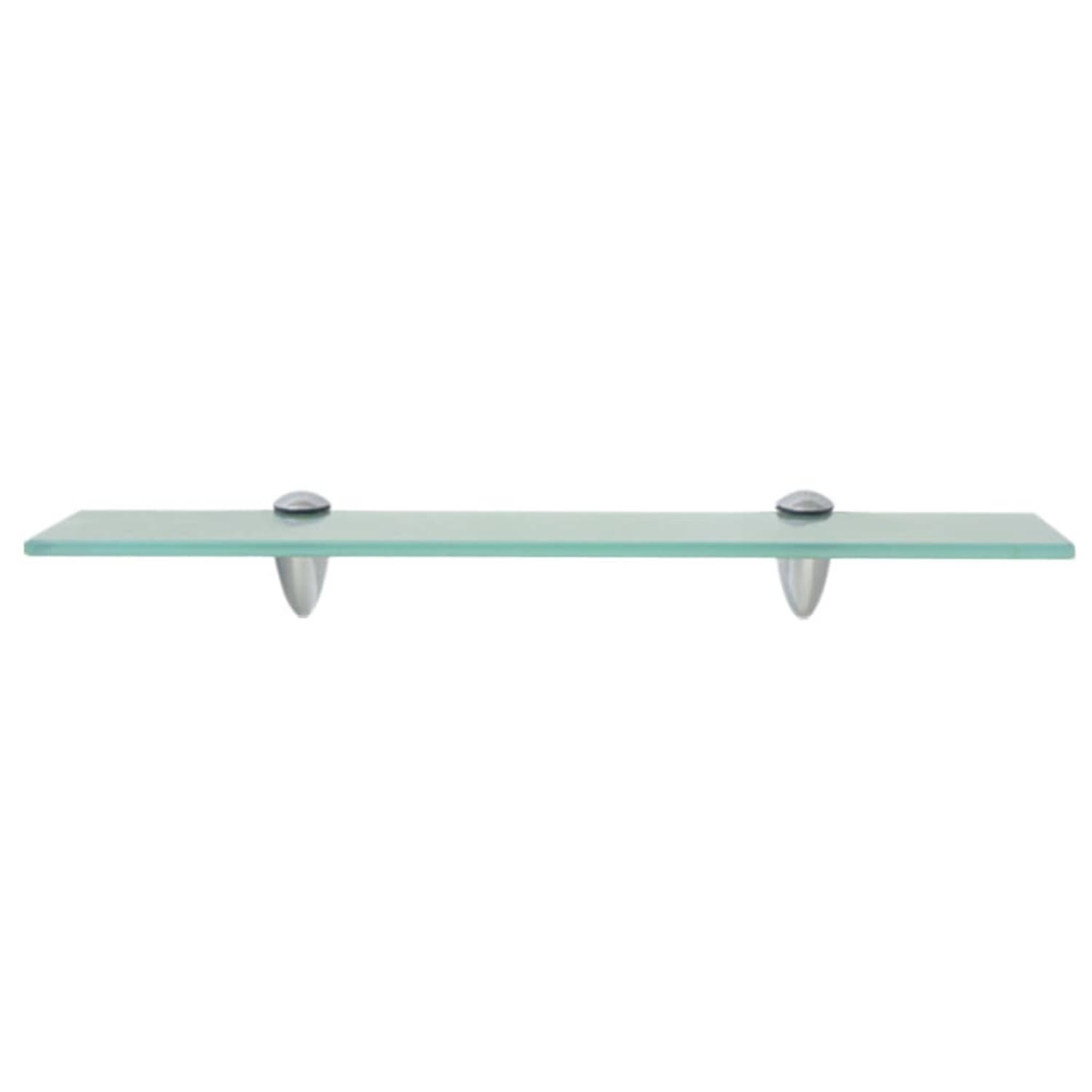 The Living Store Zwevende Plank Glas 50 x 20 cm Transparant 10 kg draagvermogen