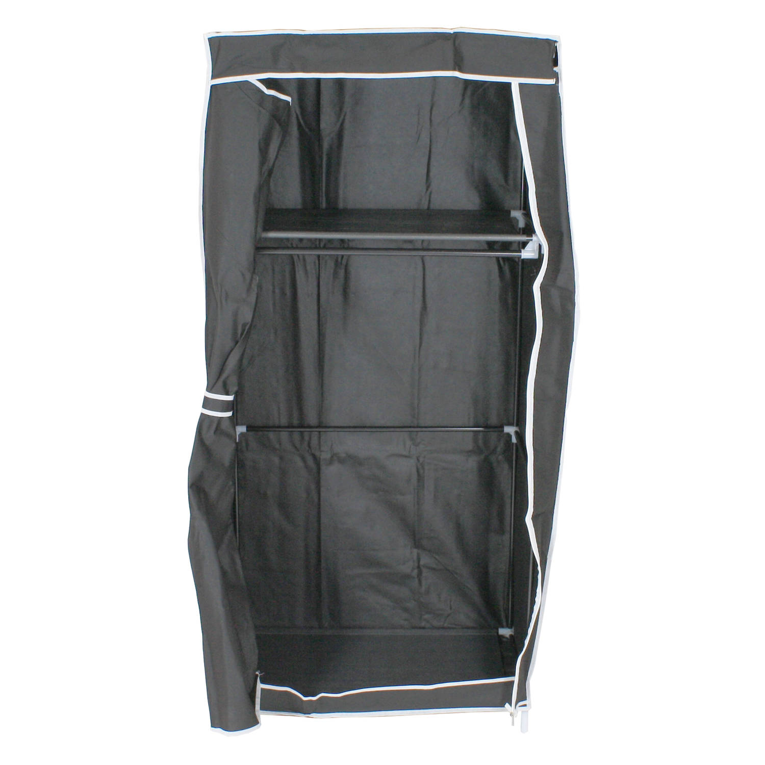 Lowander garderobekast Milano 170cm - Opvouwbare opbergkast Inklapbare kledingkast Canvas campingkast - Zwart