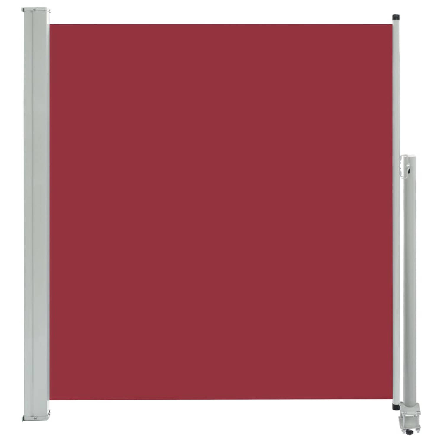 The Living Store Zijscherm Rood - 140 x 0-300 cm - UV- en scheurbestendig polyester