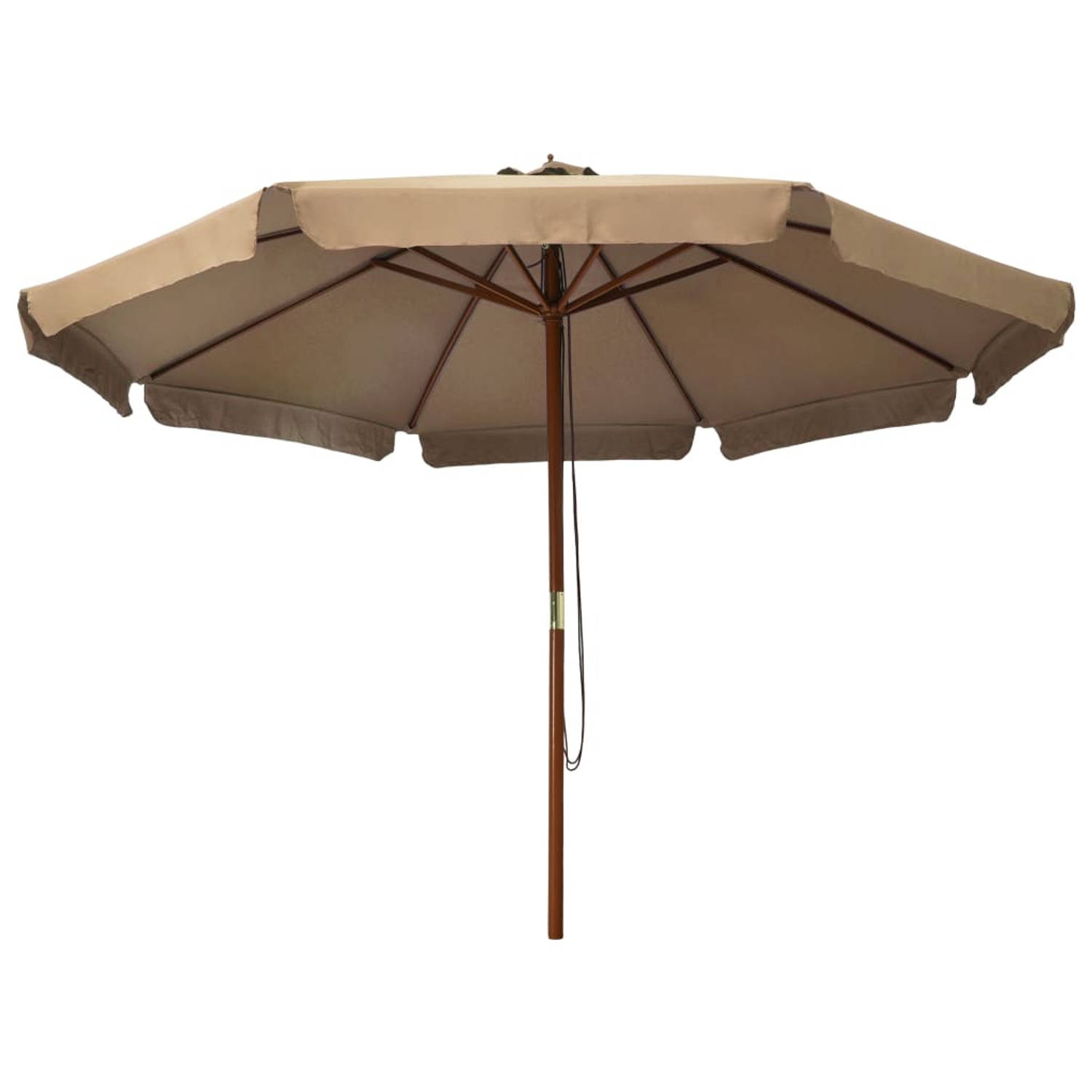 The Living Store Parasol - Taupe - 330 x 254 cm (ø x H) - 48 mm paaldiameter - Polyester