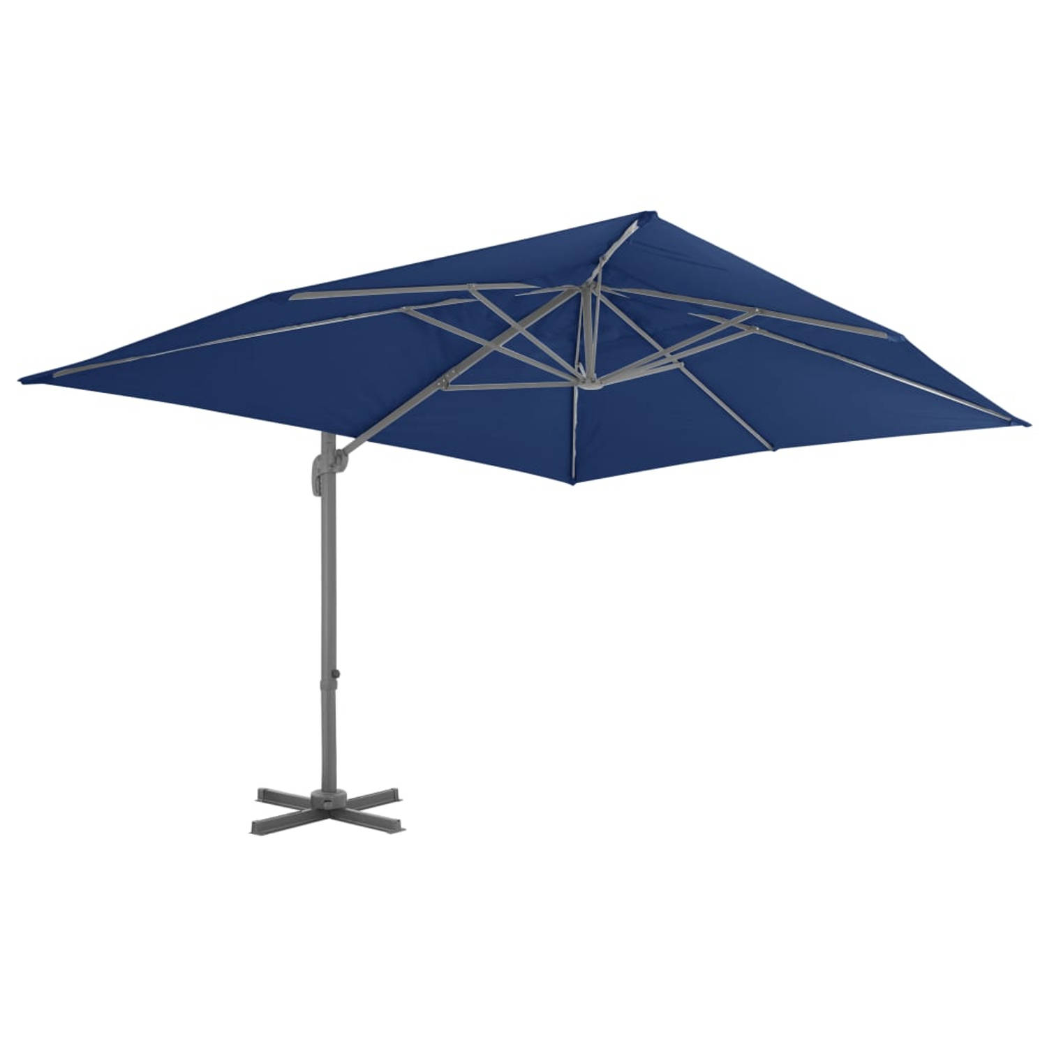The Living Store Hangende Parasol - Elegant - UV-beschermend - Polyester - 400x300x268 cm - Azuurblauw