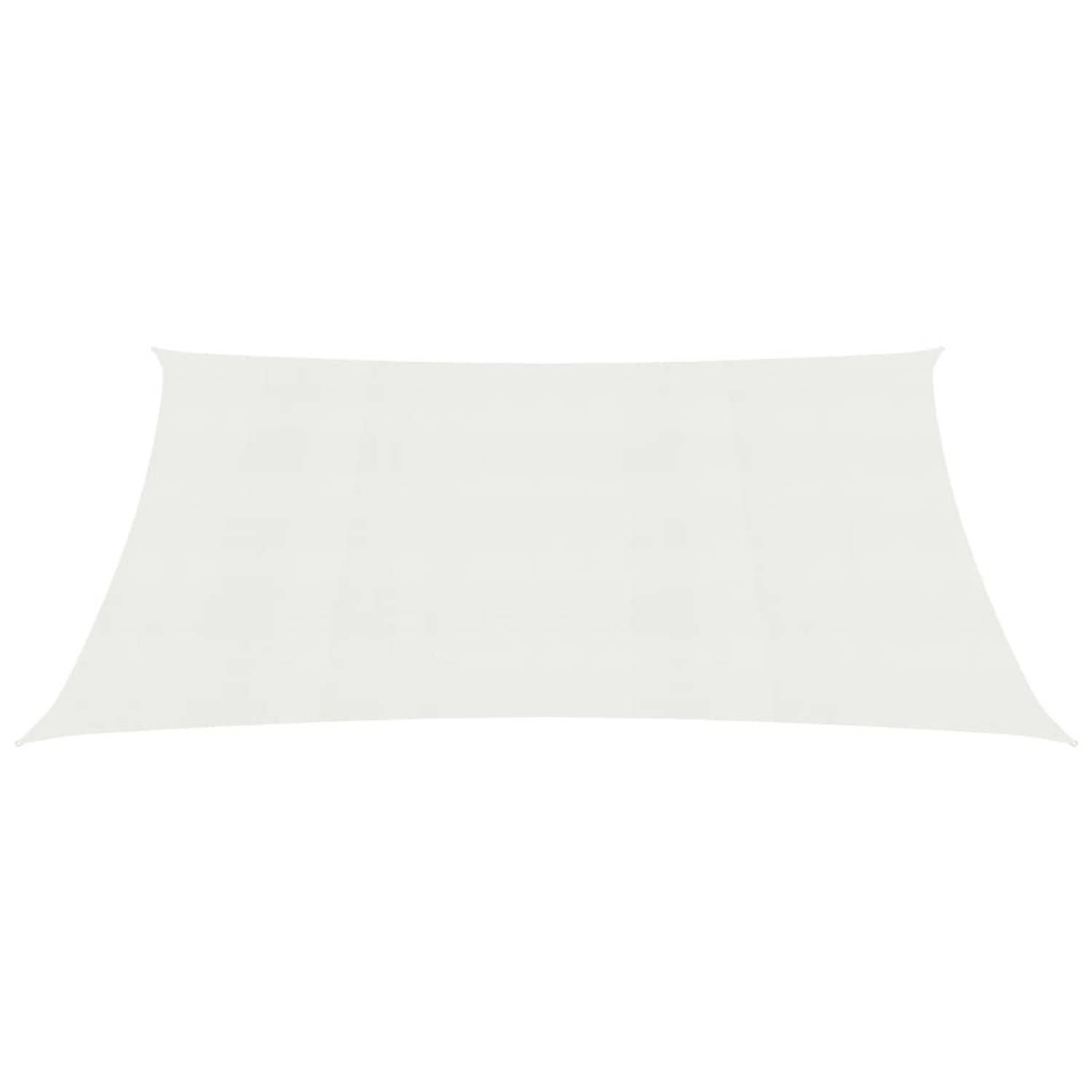 The Living Store Schaduwdoek HDPE rechthoekig 6x3m - wit - 90% UV-bescherming