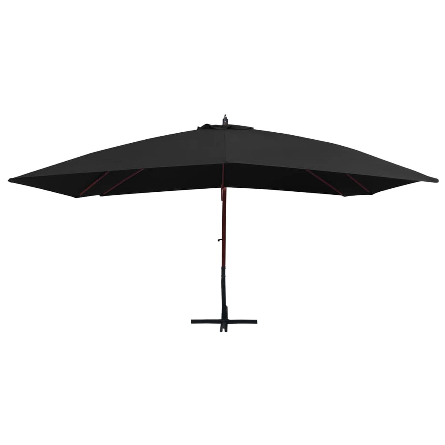 The Living Store Hangparasol Elegance - Parasol - 400x300x285 cm - Zwart