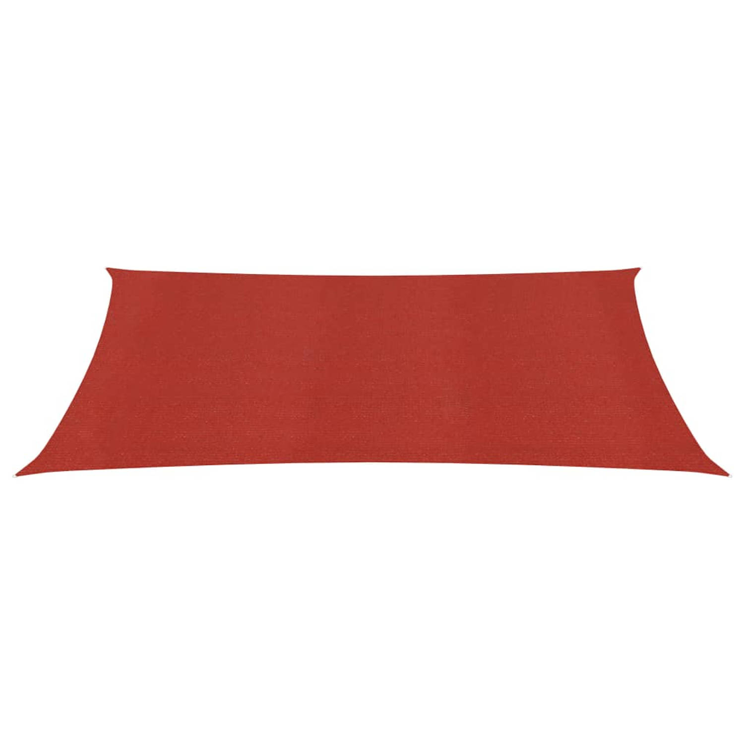 The Living Store Zonnezeil Schaduwdoek HDPE Rood - 3.5 x 4.5 m - UV-bestendig en Waterdoorlatend