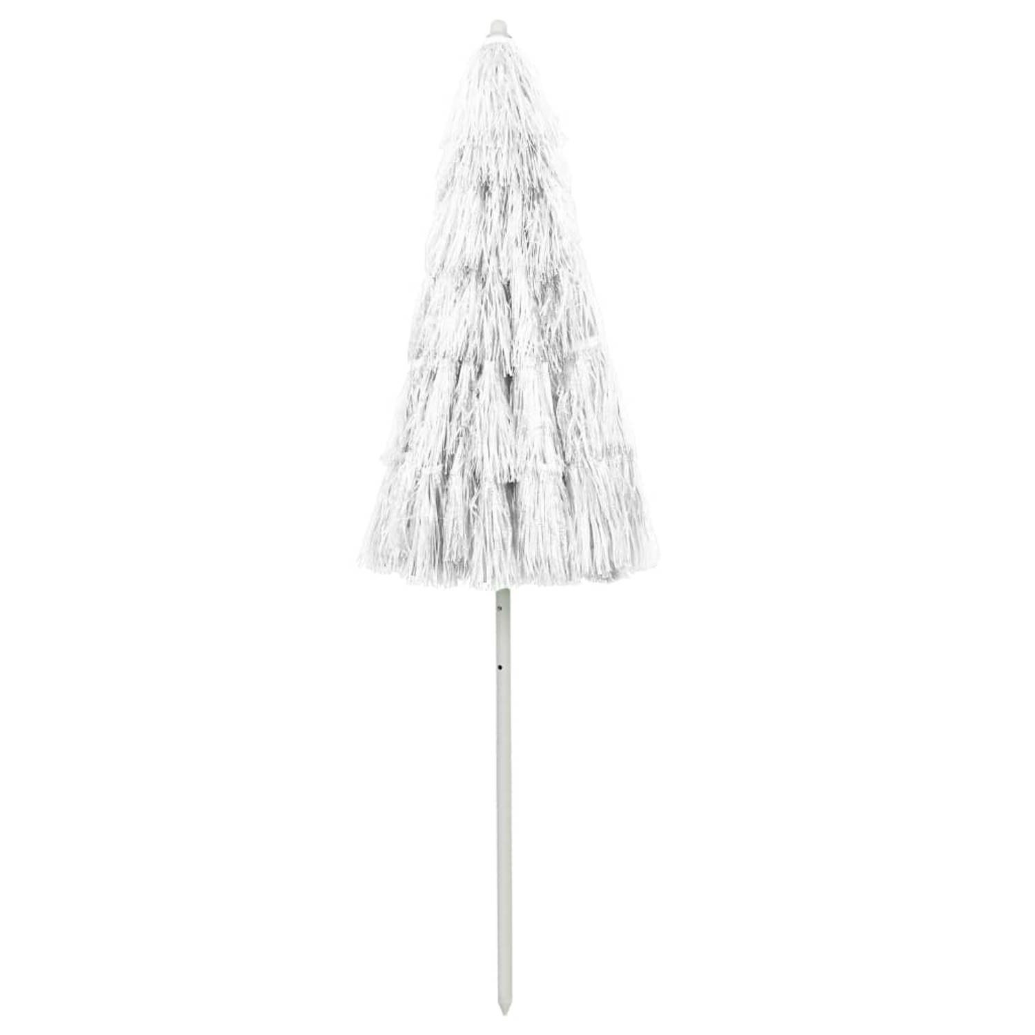 The Living Store Hawaï Parasol - 240 cm - UV-beschermend polyester - Verstelbaar - Wit