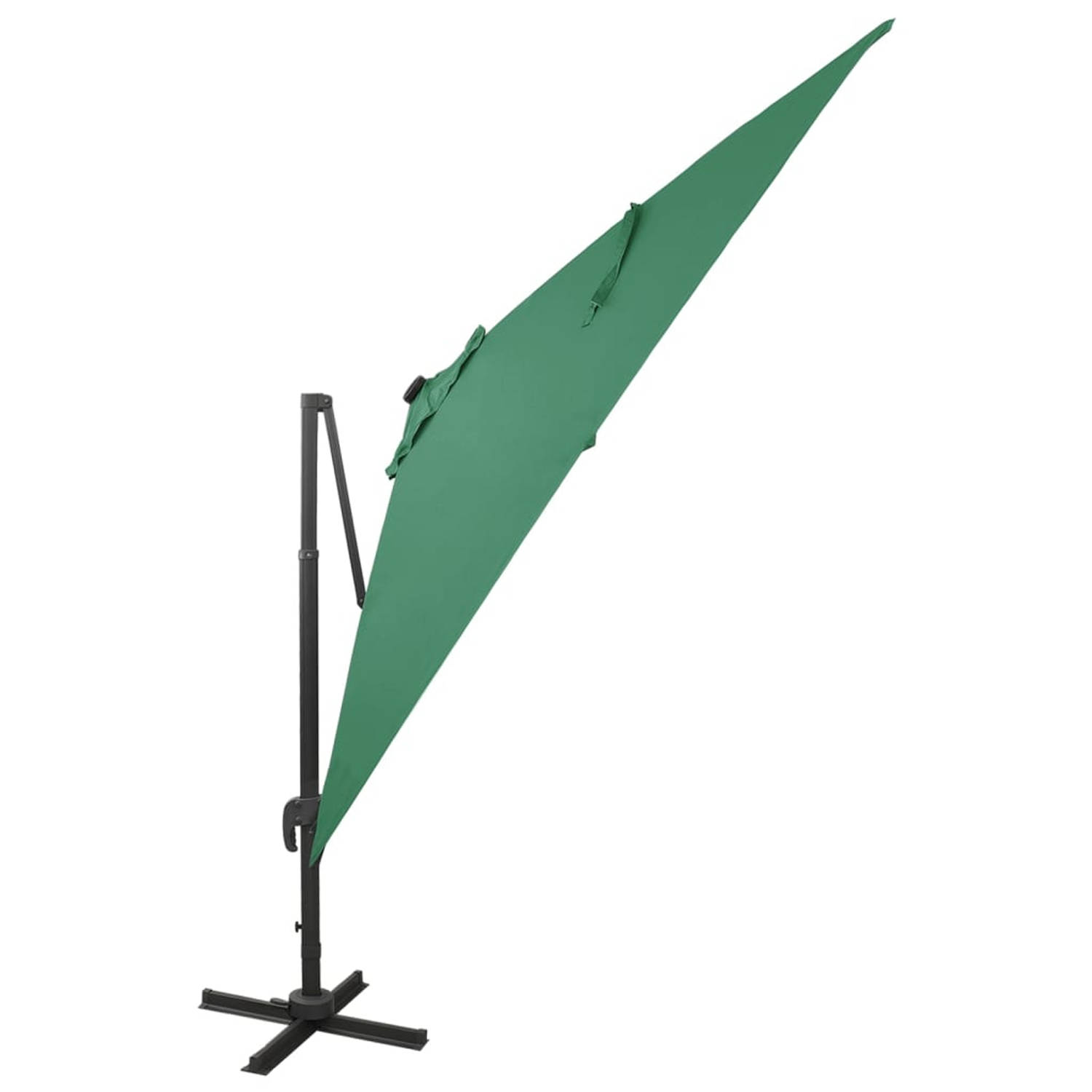 The Living Store Tuinparasol Groen - 300x300x258 cm - Met LED-verlichting