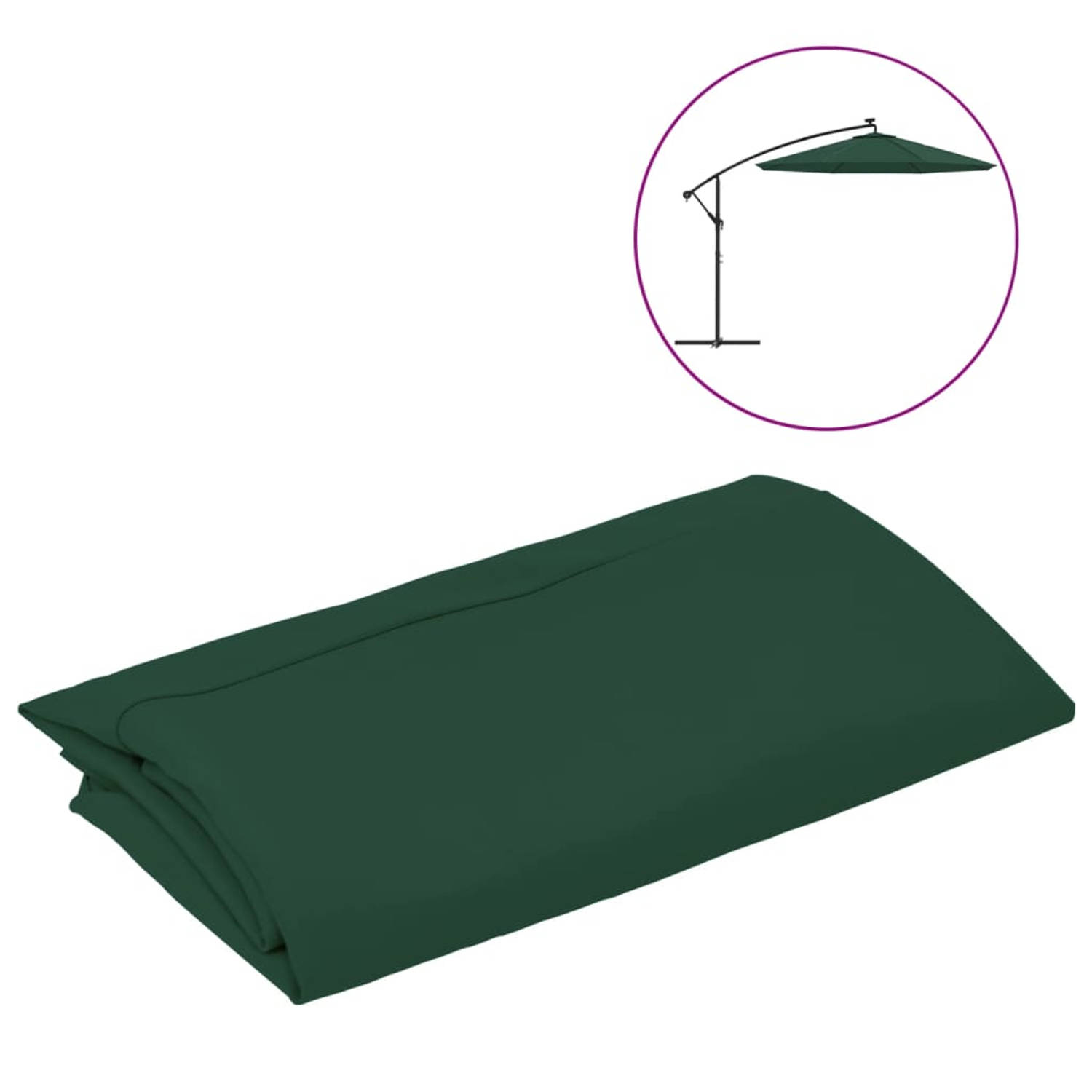 The Living Store Parasoldoek Groen - Polyester - 300 cm - UV-bescherming