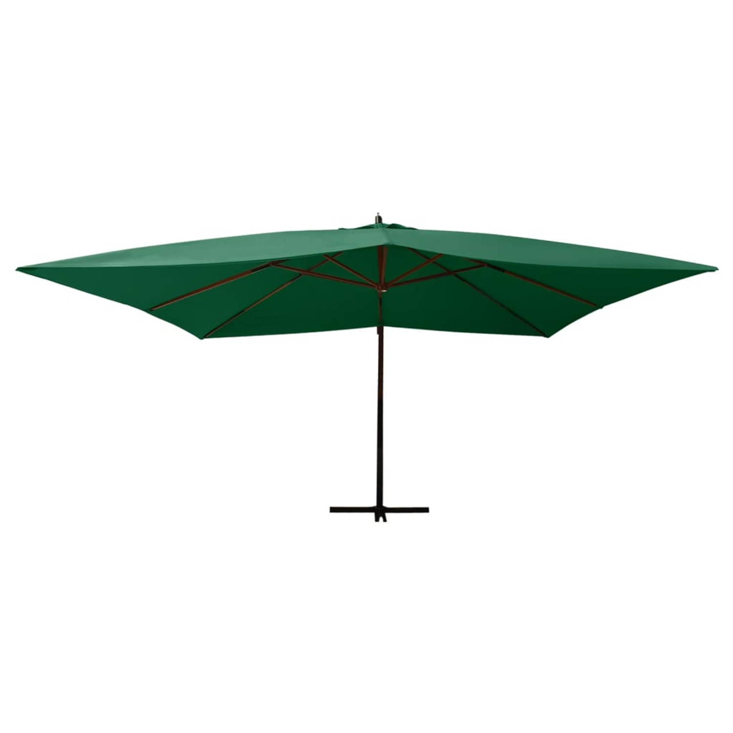 The Living Store Zweefparasol Groen - 400 x 300 cm - UV-beschermend polyester