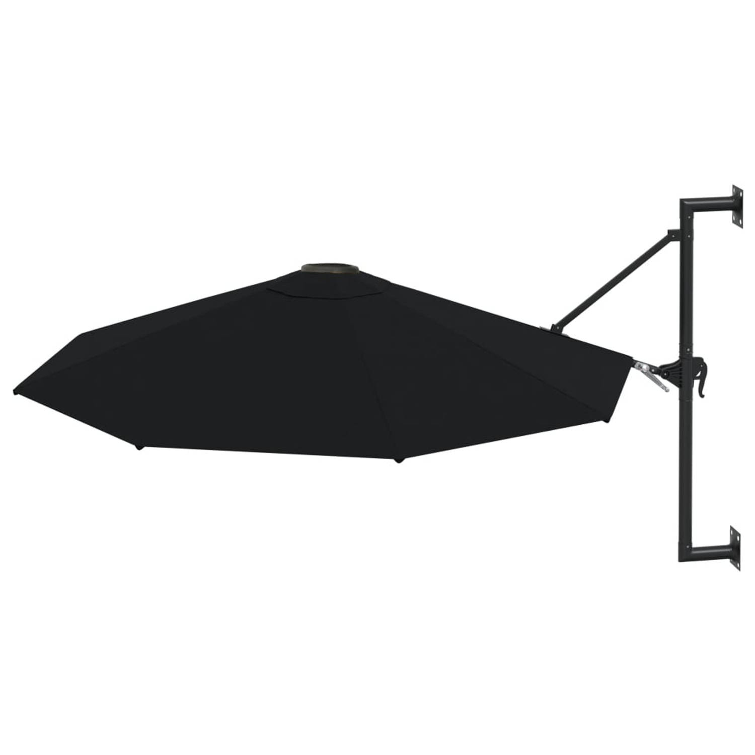 The Living Store Parasol Wandmodel - 300 x 131 cm - Zwart