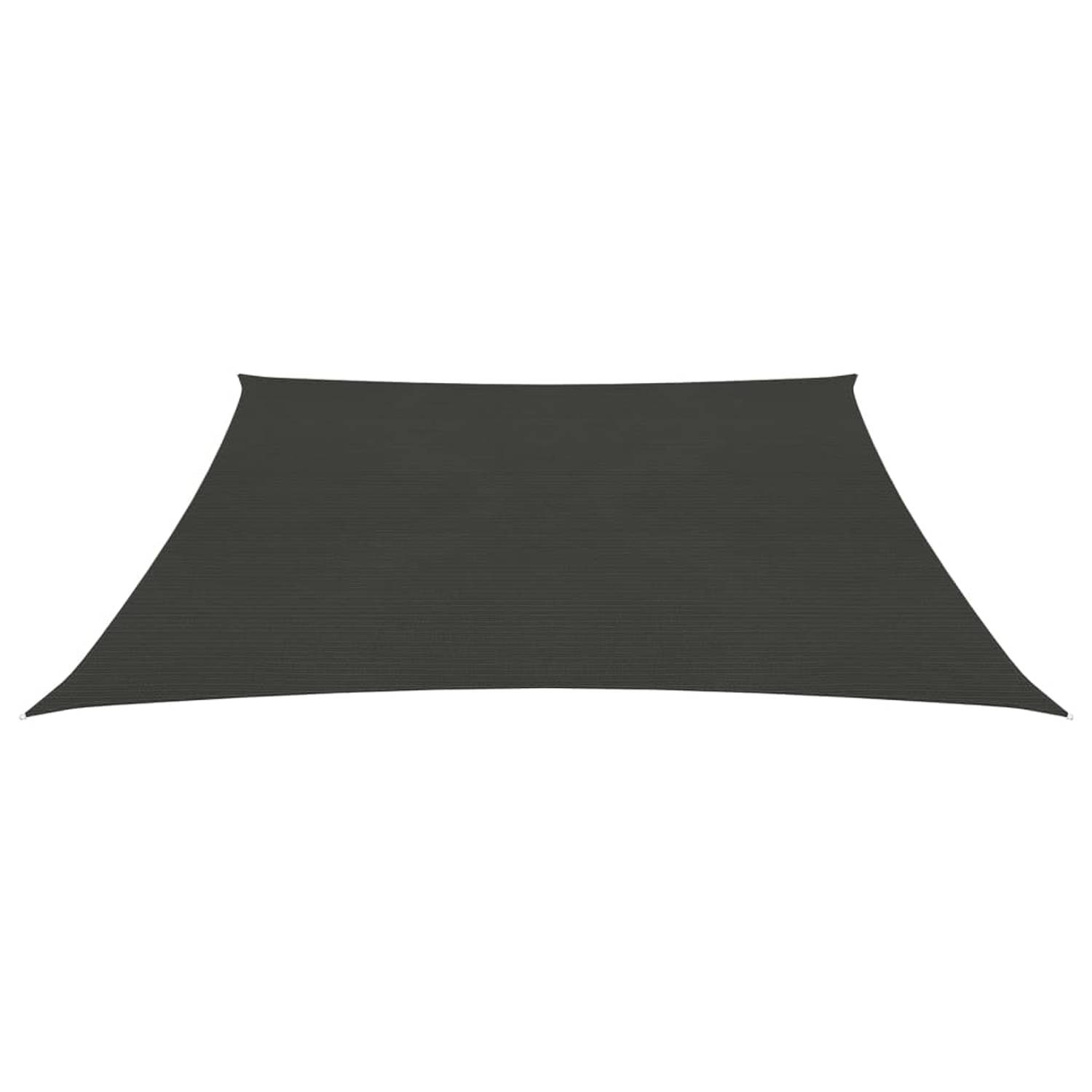 The Living Store HDPE Schaduwdoek - 3/4 x 3 m - Antraciet - Trapezium vorm - 90% UV-bescherming