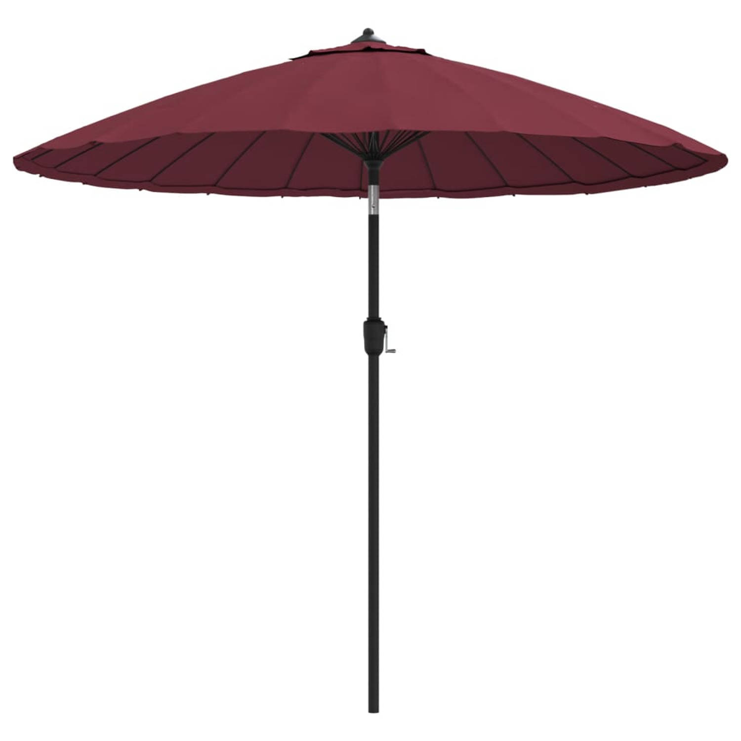 The Living Store Parasol Bordeauxrood 270 x 246 cm (ø x H) - Polyester en Aluminium - Met zwengelsysteem - 24 baleinen