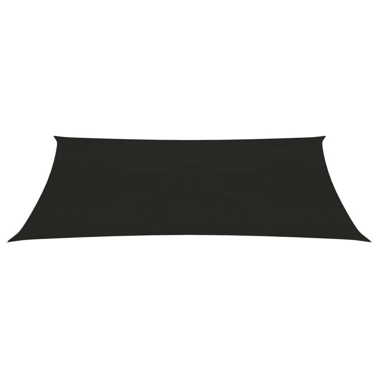 The Living Store Schaduwdoek HDPE 4x6m - zwart - 90% uv-bescherming