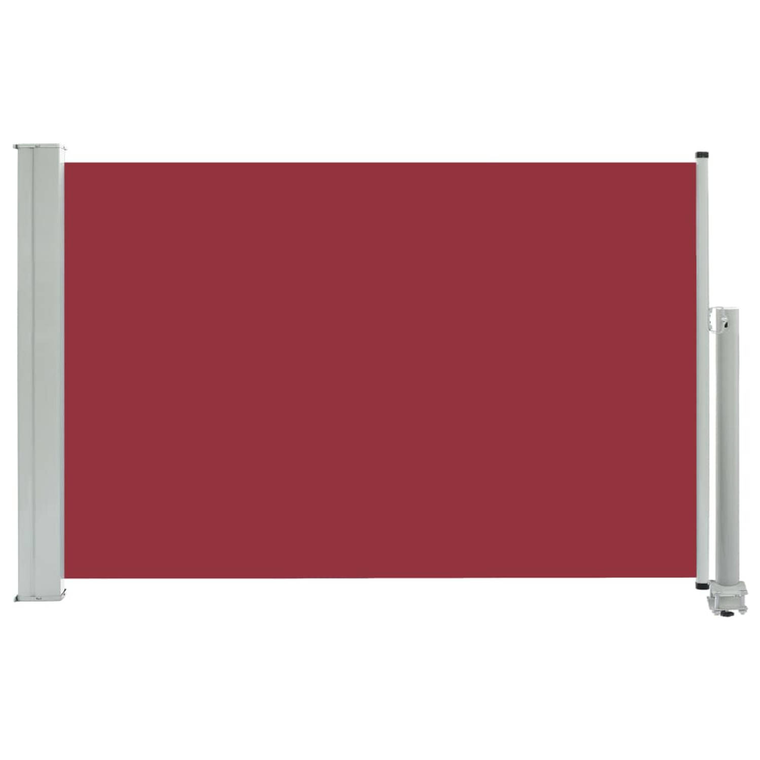 The Living Store Zijscherm - Polyester - 60 x 0-300 cm - Rood/Grijs