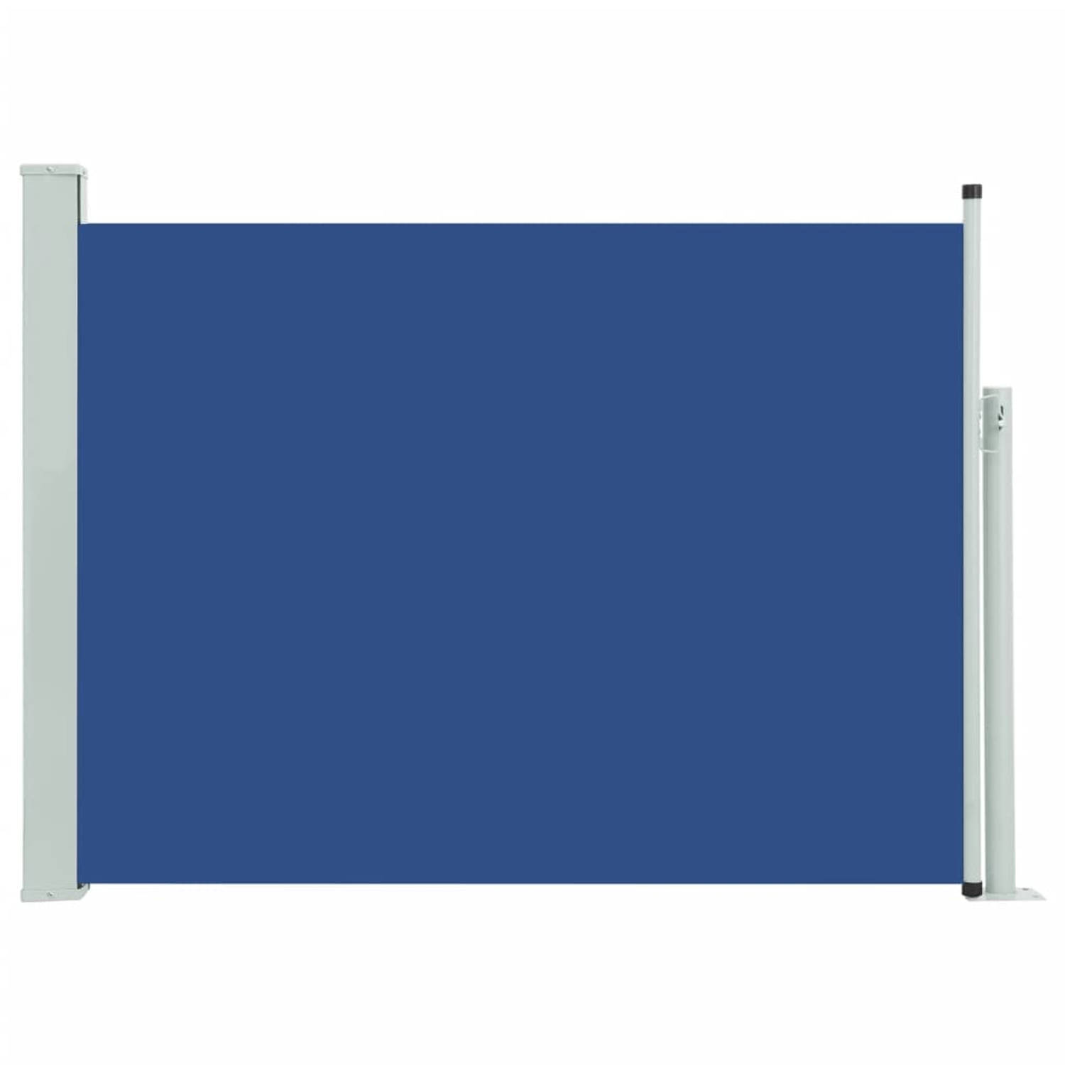 The Living Store Zijscherm Blauw 100 x 0-500 cm - UV- en Scheurbestendig Polyester