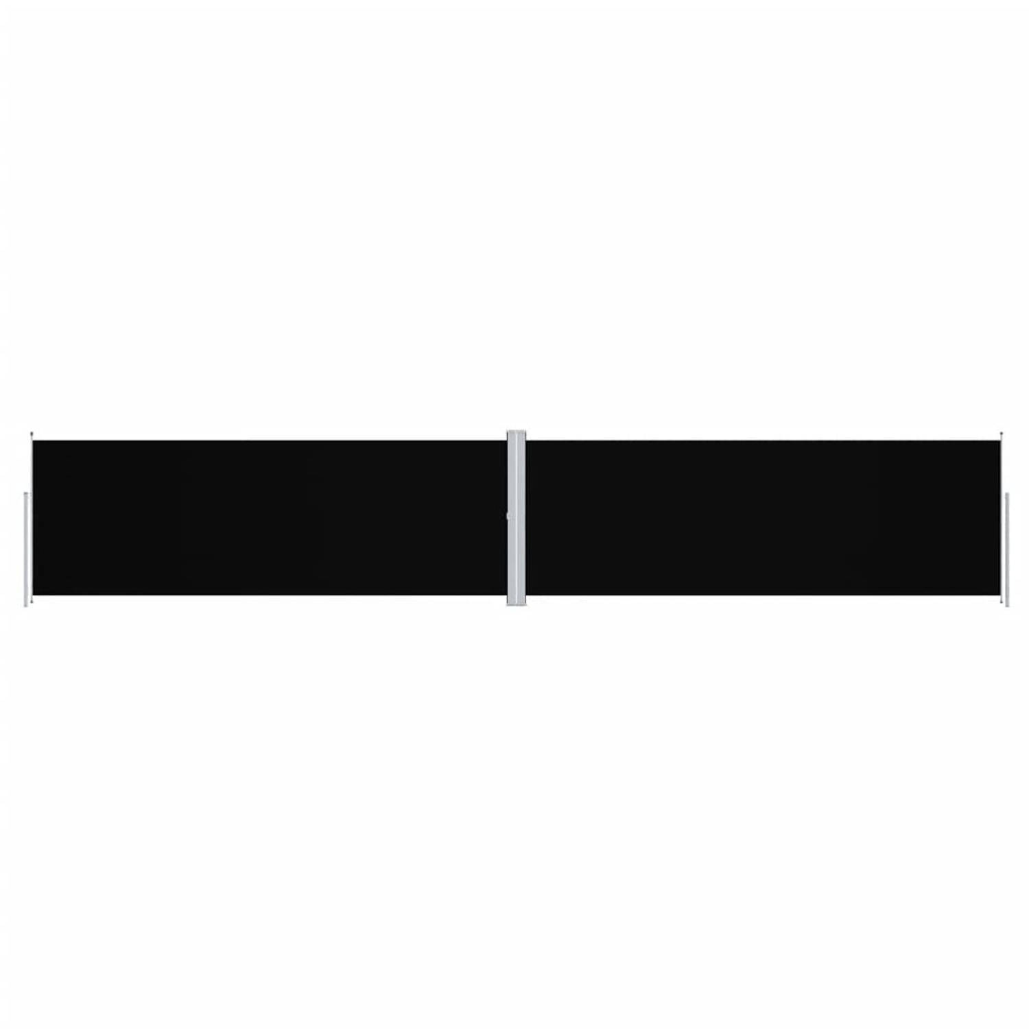 The Living Store Zijluifel - Grote - 180 x (0-1000) cm - Uittrekbaar - Zwart - Polyester - Automatische terugrol - Inclusief accessoires
