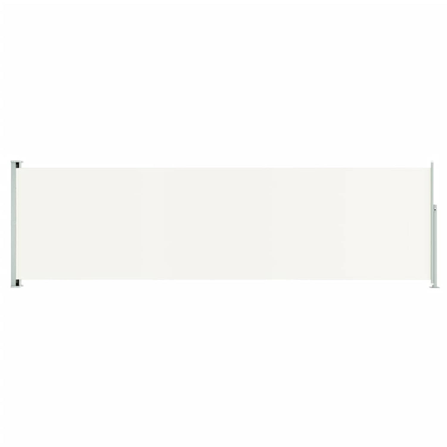 The Living Store Zijscherm Verticaal - Polyester - 180 x (0-600) cm - Crème - Montage vereist