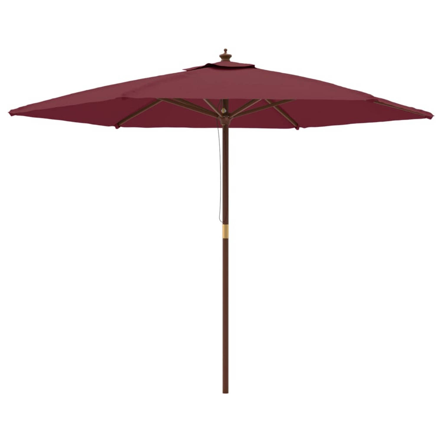 The Living Store Parasol Bordeauxrood - 299 x 240 cm - Duurzaam polyester - Hardhouten frame