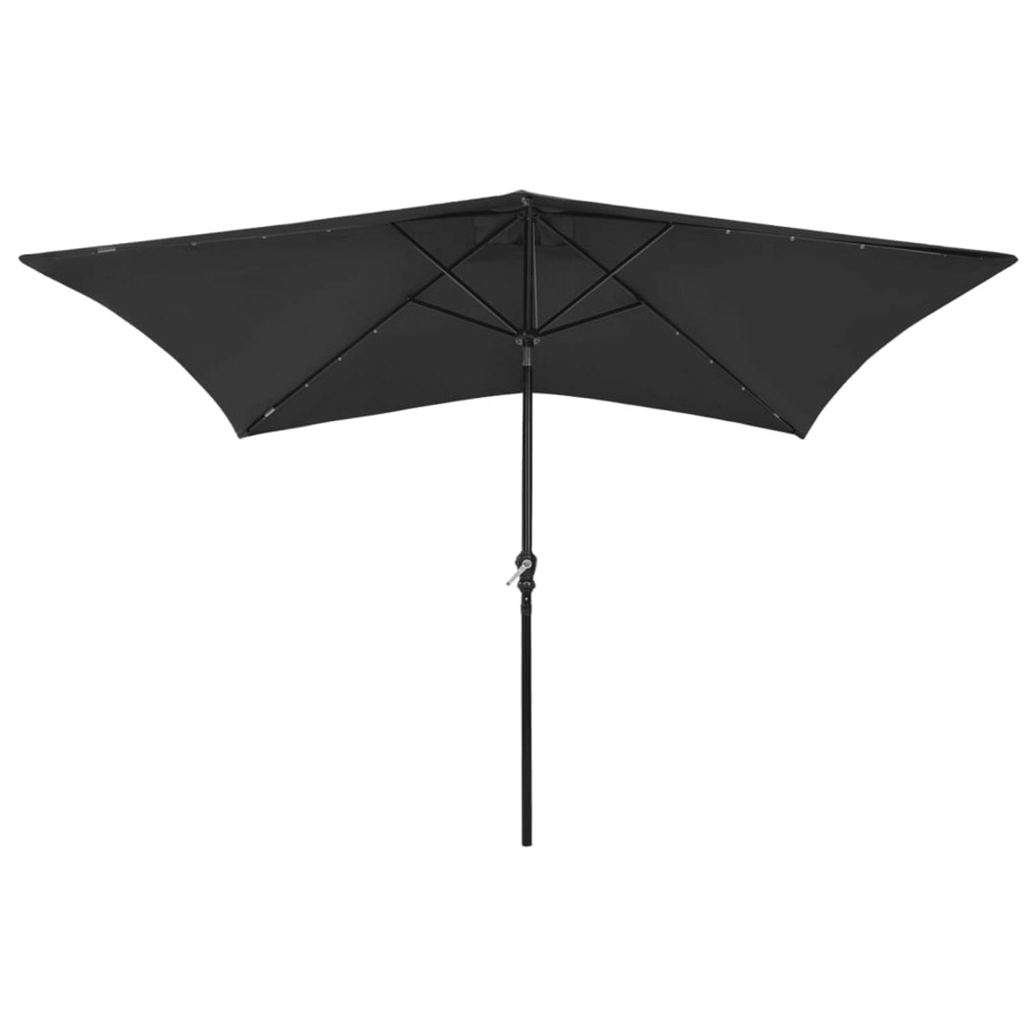 The Living Store parasol SolarLED - 200x300x247 cm - zwart polyester en staal