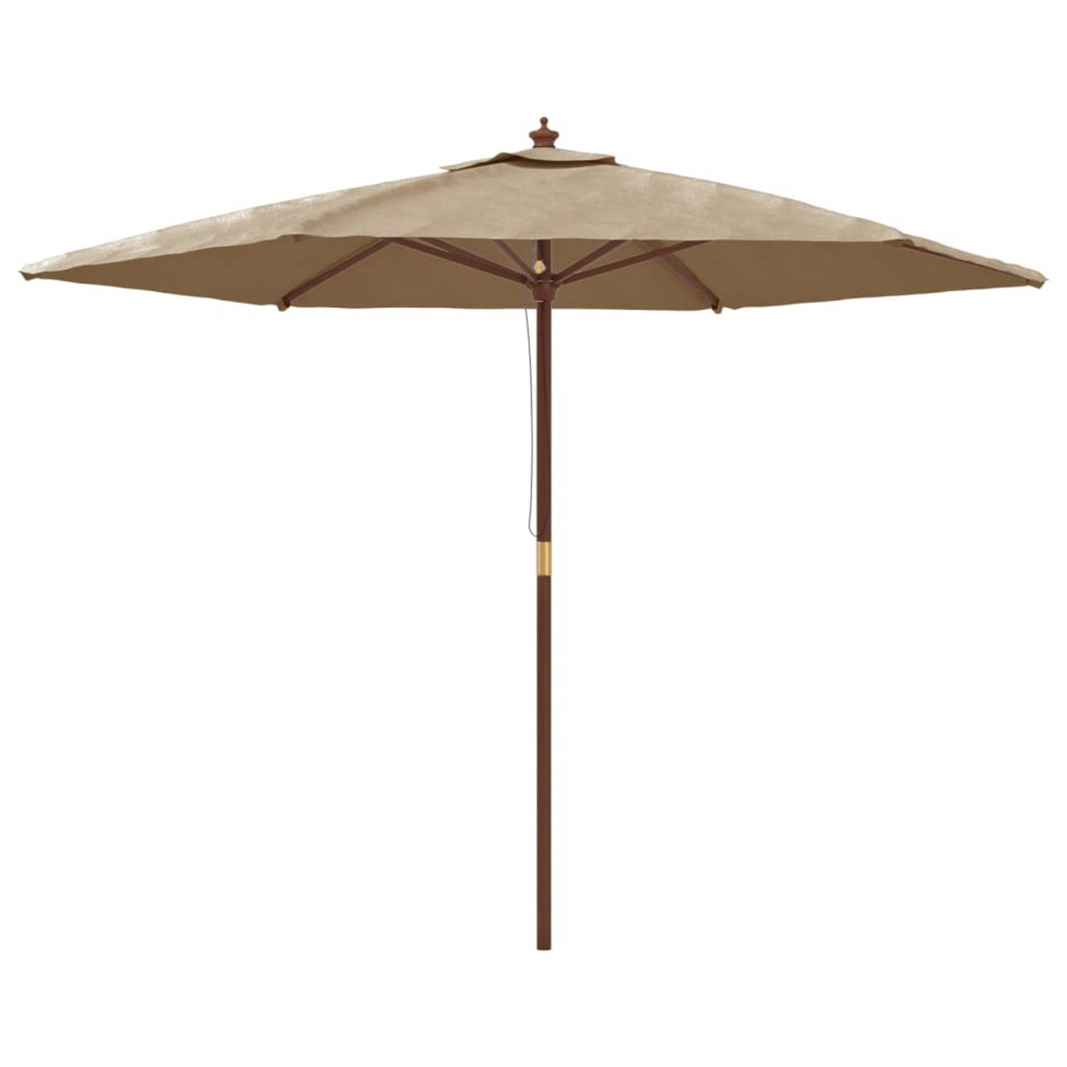The Living Store Parasol - Hardhout - Polyester - 299 x 240 cm - Taupe