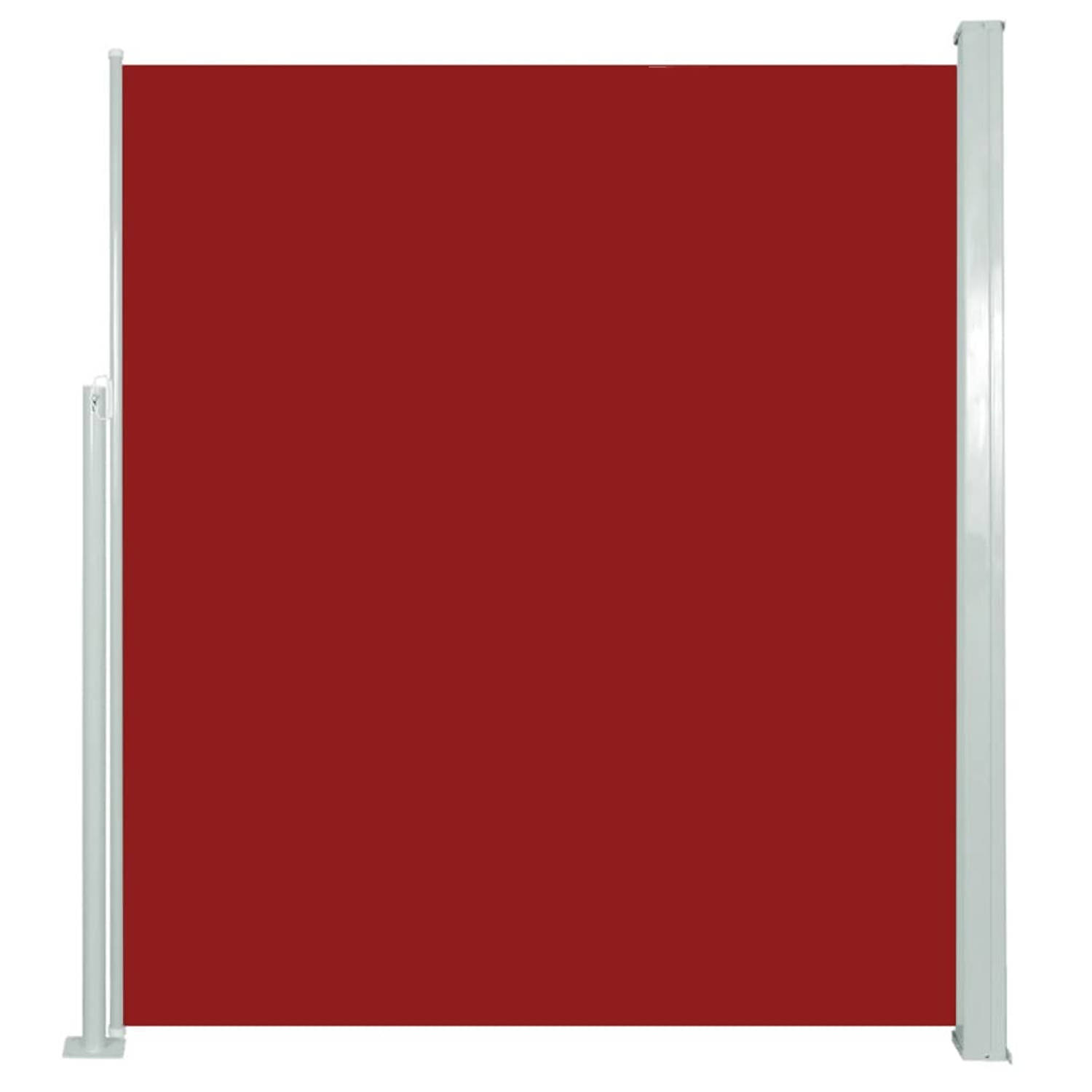 The Living Store Zijscherm Trendy Polyester Rood - 160 x (0-500) cm - UV- en Scheurbestendig