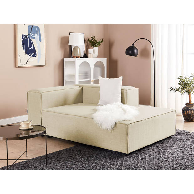 Beliani APRICA - Chaise longue-Beige-Linnen