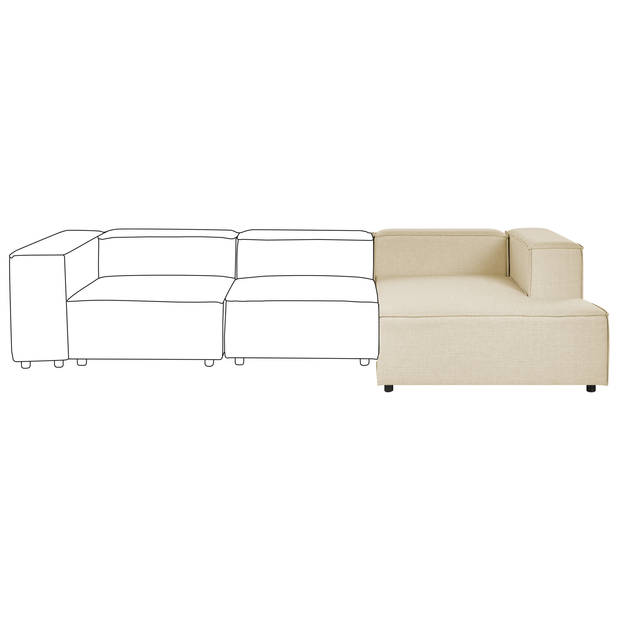 Beliani APRICA - Chaise longue-Beige-Linnen