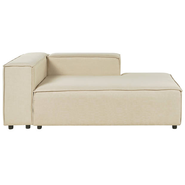 Beliani APRICA - Chaise longue-Beige-Linnen